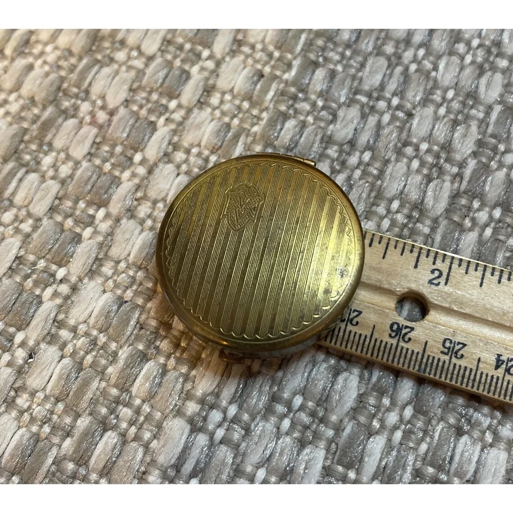 Vintage Vivaudou Rouge‎ Compact Brass Etched Refillable
